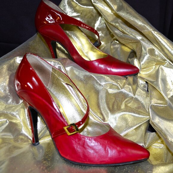 Maison Ernest Paris Heels Stiletto 5” Sz 10 The Red Shoes Leather & Patent Italy - Picture 1 of 9